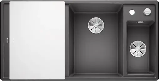 Мойка кухонная Blanco Axia III 6 S 100 R (доска стекло) тёмная скала 523473