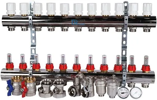 Группа коллекторная с расходомерами 11 отводов 1&quot;в/в x ¾&quot;ек Luxor CD 473M/11 15652711MN