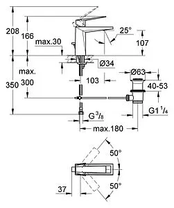 Смеситель для раковины Grohe Allure Brilliant хром 23029000 Смеситель для раковины Grohe Allure Brilliant хром 23029000, 2