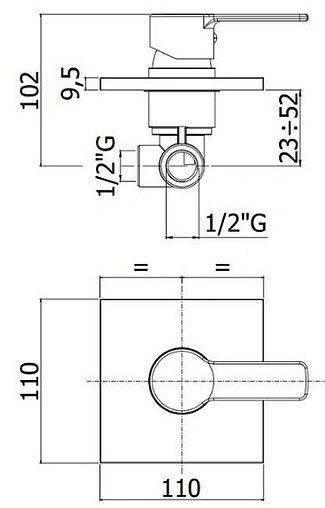 Смеситель для душа скрытого монтажа Paffoni Red хром RED010CR