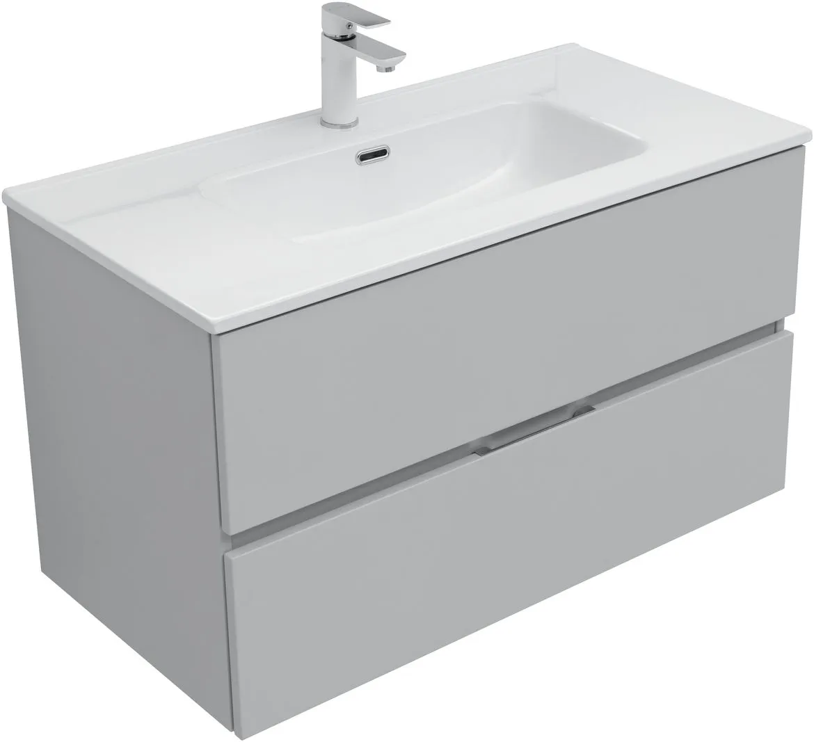 Тумба-умывальник подвесная Aquanet Алвита New 90 серый 00303922+00284029