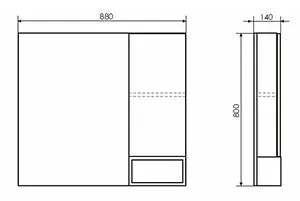 Шкаф-зеркало Comforty Прага 90 дуб белый 00004136263CF Шкаф-зеркало Comforty Прага 90 дуб белый 00004136263CF, 2