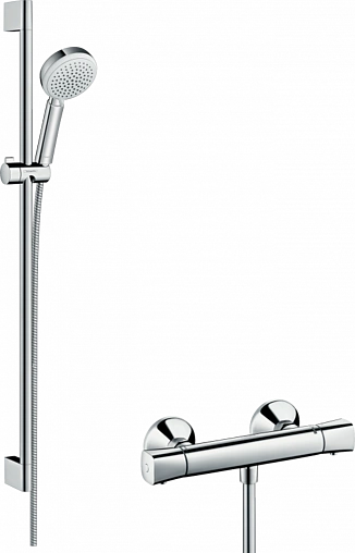 Душевая стойка с термостатом Hansgrohe Ecostat Universal/Crometta 100 Vario 4jet 90см хром/белый 27031400