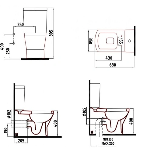 Унитаз-компакт с функцией биде и встроенным смесителем Bien Neptun белый NPKD06301VE0W3000