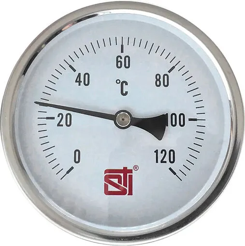 Термометр биметаллический STI 80мм 120°С гильза 50мм ½&quot; ТБП80-12-50
