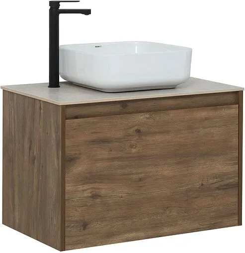 Тумба-умывальник подвесная Aquanet Nova Lite 75 дуб рустикальный 00249514+00242338