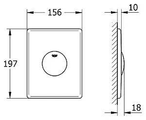 Клавиша смыва для унитаза Grohe Surf 37063000 хром глянцевый Клавиша смыва для унитаза Grohe Surf 37063000 хром глянцевый, 2