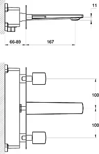 Смеситель для раковины из стены BelBagno Carin хром CAR-BLI-CRM Смеситель для раковины из стены BelBagno Carin хром CAR-BLI-CRM, 2