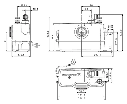 Канализационная насосная установка Grundfos Sololift2 WC-1 97775314 Канализационная насосная установка Grundfos Sololift2 WC-1 97775314