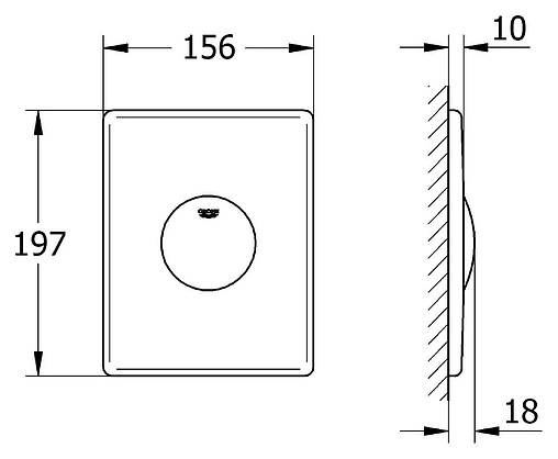 Клавиша смыва для унитаза Grohe Surf 37063000 хром глянцевый
