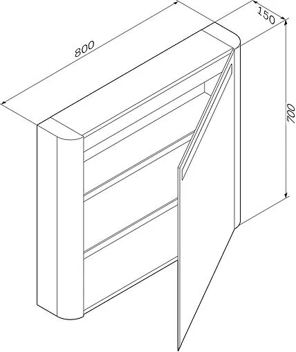Шкаф-зеркало Am.Pm Sensation 80 R серый шелк M30MCR0801FG