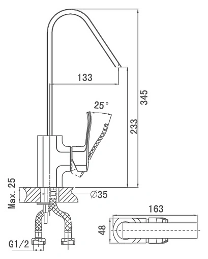 Смеситель для кухни D&amp;K Nurnberg Bayern хром DA1142401