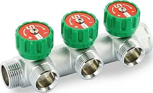 Коллектор регулирующий проходной 3 отвода ¾&quot;в/н x ¾&quot;ек Uni-fitt 414C3330, 1