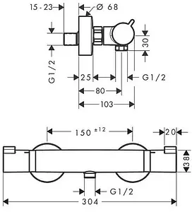Термостат для душа Hansgrohe Ecostat Comfort чёрный матовый 13116670, 2