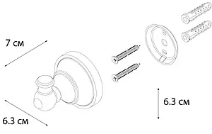 Крючок Fixsen Bogema gold золото/белый с рисунком FX-78505G, 3