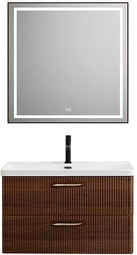 Тумба-умывальник подвесная BelBagno DUE 80 Noce DUE-800-2C-SO-NOCE-P+BB-8076-3-80