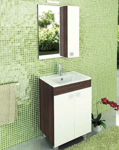 Шкаф-зеркало Comforty Рио 60 белый/дуб солсбери