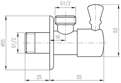 Кран шаровый угловой ½&quot;н x ½&quot;н черный Rav Slezak ROH001CMAT