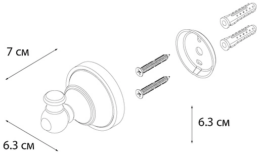 Крючок Fixsen Bogema gold золото/белый с рисунком FX-78505G