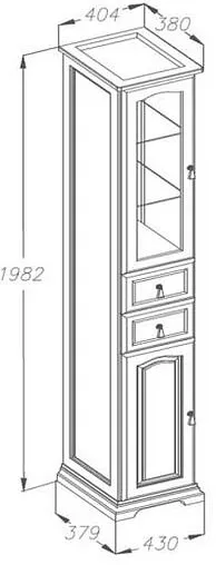 Шкаф-пенал напольный Opadiris Риспекто 40 R cветлый орех 00-00005841