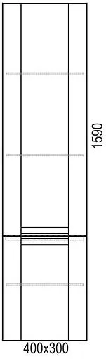 Шкаф-пенал подвесной Aqwella Simphony 40 L дуб сонома Sim.05.04/L/DS