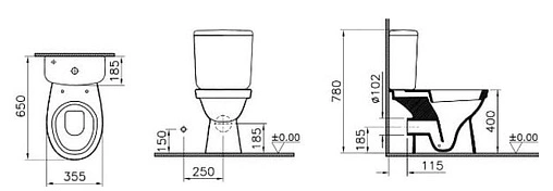 Унитаз-компакт Norm Fit Duroplast белый 9844B099-7205