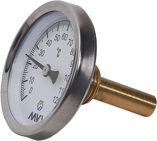 Термометр биметаллический MVI 63мм 120°С гильза 50мм ½&quot; AT.63120.04