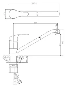Смеситель для кухни Rossinka хром Y35-21U Смеситель для кухни Rossinka хром Y35-21U, 2