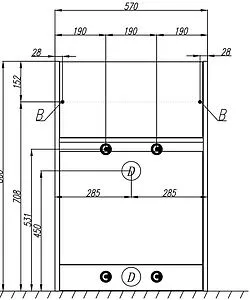 Тумба-умывальник напольная над стиральной машиной Aquaton Лондри 120 L белый 1A2359K1LH010, 2