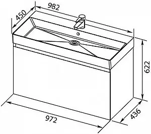 Тумба-умывальник подвесная Aquanet Нью-Йорк 100 орех 00203949+ Тумба-умывальник подвесная Aquanet Нью-Йорк 100 орех 00203949+, 2