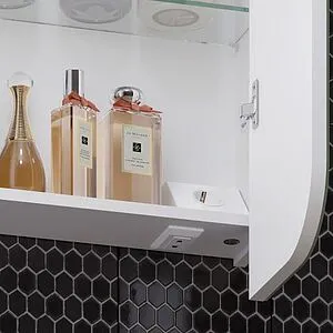 Шкаф-зеркало Opadiris Элеганс 70 белый матовый 00-00006755, 5