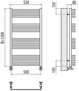 Полотенцесушитель водяной лесенка Terminus Сицилия П18 500х1200 полированная сталь 4670078530813, 2