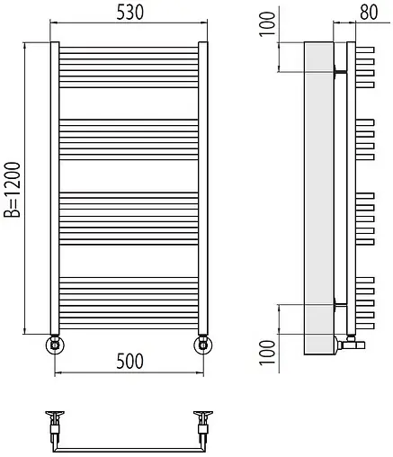 Полотенцесушитель водяной лесенка Terminus Сицилия П18 500х1200 полированная сталь 4670078530813