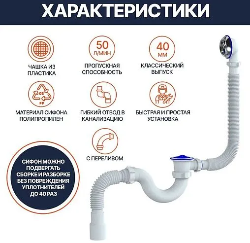 Слив-перелив для ванны Unicorn нержавеющая сталь S32