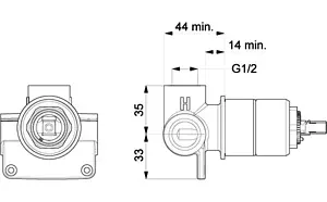 Скрытая часть смесителя для душа Oras Polara 1486, 2