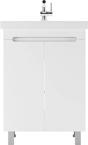 Тумба-умывальник напольный Айсберг Аура 60 белый DA2502T+S-UM-COM60/1-w