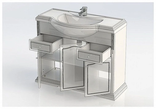 Тумба под умывальник напольная Aquanet Классик 105 белый 00201304 Тумба под умывальник напольная Aquanet Классик 105 белый 00201304
