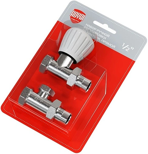 Комплект вентилей регулирующих прямых ½" в/н Royal Thermo RTO 50.009 Комплект вентилей регулирующих прямых ½" в/н Royal Thermo RTO 50.009