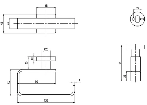 Держатель для запасных рулонов Villeroy&amp;Boch Elements-Striking хром TVA15201400061