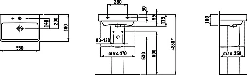 Раковина Laufen Pro A 55 белый 8.1895.8.000.104.1