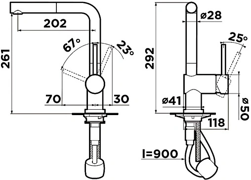 Смеситель для кухни с выдвижным изливом Omoikiri Akashi-S-LG светлое золото 4994263 Смеситель для кухни с выдвижным изливом Omoikiri Akashi-S-LG светлое золото 4994263