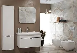 Шкаф-пенал подвесной Isvea Viva 35 белый 27VV3101035I Шкаф-пенал подвесной Isvea Viva 35 белый 27VV3101035I, 3