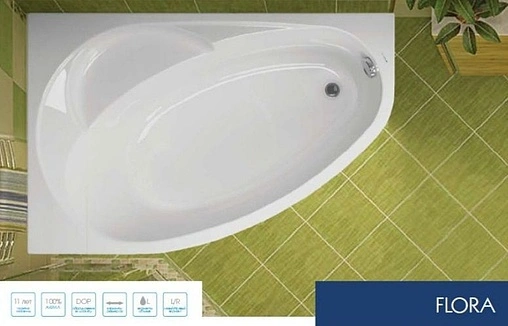 Ванна акриловая Vagnerplast Flora 150x100 R VPBA151FLA3PX-04