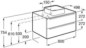 Тумба-умывальник подвесная Roca Inspira 60 белый глянец 851079806+ Тумба-умывальник подвесная Roca Inspira 60 белый глянец 851079806+, 2