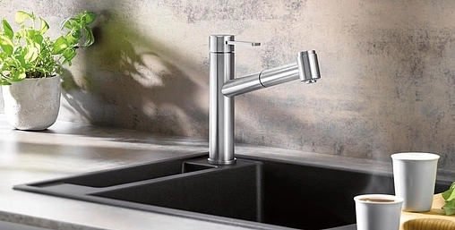 Смеситель для кухни с выдвижным изливом Blanco Ambis-S нержавеющая сталь 523119