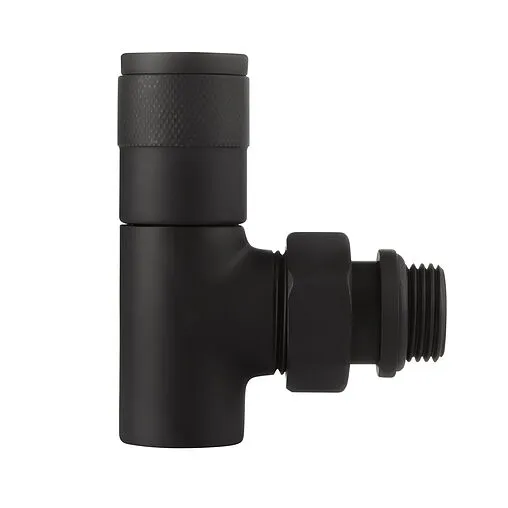 Комплект вентилей запорных угловых ½" в/н Royal Thermo Piano черный RTE 56.0013