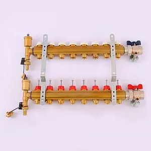 Группа коллекторная с расходомерами 8 отводов 1&quot;в/в x ¾&quot;ек Tiemme 3870003, 5
