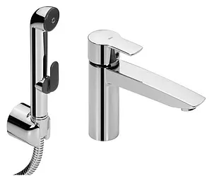 Смеситель для раковины с гигиеническим душем Oras Cubista хром 2806 Смеситель для раковины с гигиеническим душем Oras Cubista хром 2806, 1