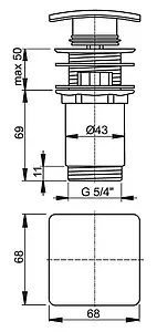Выпуск автоматический для раковины с переливом AlcaPlast хром A393 Выпуск автоматический для раковины с переливом AlcaPlast хром A393, 2