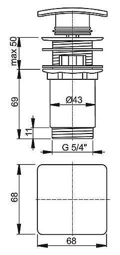 Выпуск автоматический для раковины с переливом AlcaPlast хром A393
